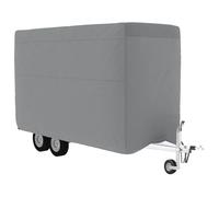 vidaXL Funda de Remolque de Caballo Tela no Tejida Gris 396x178x250 cm, Funda para Caja de Caballos, Cubierta de Remolque para Caballos, Lona Remolque para Caballos