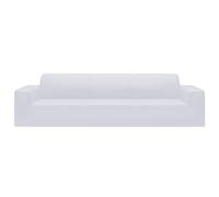 vidaXL Funda Elástica para Sofá de 4 Plazas Sillón Derrames Pelos de Mascotas Salón Sala de Estar Habitación Mueble Mobiliario Poliéster Jersey Blanca