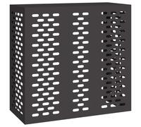 vidaXL Funda para Aire Acondicionado Negra de Metal 110 x 50 x 105 cm. Diseño Moderno, Ideal para Usar afuera. Protege Tus Unidades HVAC y es fácil de Mantener. Un Equipo Esencial para tu jardín.