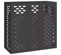 vidaXL Funda para Aire Acondicionado Negra de Metal 110 x 50 x 105 cm. Diseño Moderno, Ideal para Usar afuera. Protege Tus Unidades HVAC y es fácil de Mantener. Un Equipo Esencial para tu jardín.