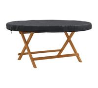 vidaXL Funda para Mesa de Exterior 122 x 122 x 10 cm Tela Oxford 420D, Cubierta de Mesa Exterior, Redonda, Moderna, Impermeable, Resistente al Sol, Duradera y Negra