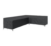 vidaXL Funda para Muebles Negro 330 x 255 x 80 cm Tela Oxford 600D, Cubierta para Muebles, Moderna Forma L, Materiales Impermeables, protección UV y contra el Clima