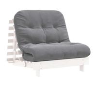 vidaXL Futón sofá Cama con colchón Madera Maciza Blanco 90x206x11 cm