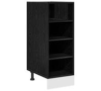 vidaXL Gabinete Base de Cocina Riga Roble Negro 30 x 44,5 x 81,5 cm, Amplio Almacenamiento, Armario de Cocina Resistente, organizadores Modernos para optimizar el Espacio