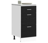 vidaXL Gabinete Base de Cocina Riga Roble Negro 40 x 46 x 81,5 cm, Amplio Almacenamiento, Armario de Cocina Duradero, Organizadores Colgantes Modernos, Soluciones de Madera Elaborada para Optimizar e