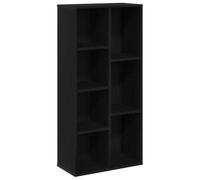 vidaXL Gabinete Compacto de Estantería de Roble Negro Organizador Durable de Madera Elaborada Diseño Moderno 6 Estantes Resistentes Muebles de Almacenamiento para Interiores