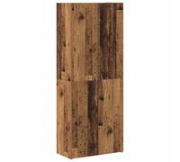 vidaXL gabinete de Archivo de Oficina de Madera reciclada 60 x 32 x 153 cm, diseño rústico y Resistente, con 4 estantes incorporados, solución de Almacenamiento Interior, Organizador de Documentos y