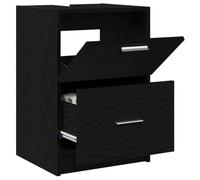 vidaXL Gabinete de Baño con cajón Roble Negro 40 x 37 x 59 cm, Mueble de baño, solución Moderna para Guardar, Duradera Madera, diseño Vertical contemporáneo