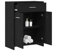 vidaXL Gabinete de Baño con cajón Roble Negro 60 x 33 x 80 cm, Armario de baño, diseño Rectangular, Almacenamiento Moderno, Espacio Amplio, Organizador Compacto, Mueble Elegante