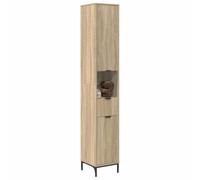 vidaXL Gabinete de Baño con cajón Roble Sonoma 31,5 x 33 x 190 cm, Mueble de baño Moderno, útil Organizador, diseño Minimalista, Madera de ingeniería, Ideal para Toallas