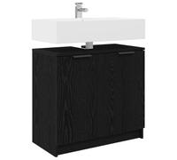 vidaXL Gabinete de Baño con Puerta Roble Negro 64,5 x 33,5 x 59 cm, Organizador de baño, gabinete Moderno Rectangular, Almacenamiento eficiente, Puertas duraderas, Estante Elegante