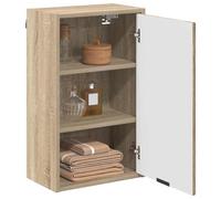 vidaXL Gabinete de Baño con Puerta Roble Sonoma 39 x 23,5 x 65 cm, Almacenamiento de baño, gabinete Compacto, Unidad montada en la Pared, Madera Reforzada, diseño Elegante