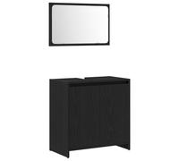 vidaXL Gabinete de baño Espejo de Madera de Roble Negro 60x33x61 cm de Madera de ingeniería