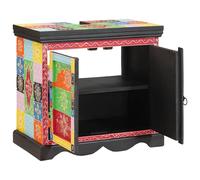 vidaXL Gabinete de Baño Rectangular Multicolor en Madera Marrón con Diseño de Parches - Tamaño Estándar 60 x 35 x 55 cm, Muebles Modernos para el Interior con de Almacenamiento