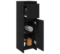 vidaXL Gabinete de Baño con cajón Roble Negro 30 x 30 x 95 cm, Solución de Almacenamiento para baño, Mueble de Vanity Rectangular Moderno, Estante Compacto de Madera