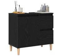 vidaXL Gabinete de Baño con cajón Roble Negro 65 x 33 x 60 cm, Mueble de baño, Organizador Moderno, montado en Pared, espaço Amplio, Estante Elegante para Interiores