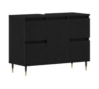 Vidaxl gabinete de lavabo con cajón roble negro 80 x 33 x 60 cm