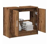 vidaXL Gabinete de Lavabo Madera Vieja 63X29X55 cm Diseño Rústico Macizo de Almacenamiento Interior para Baño con Puertas con Bisagras Manijas en D Solución Mobiliario Recuperado Decoración para Bar