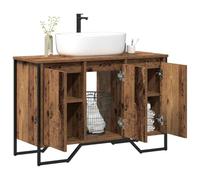 vidaXL Armario de Lavabo de Baño Madera Vieja 91X35X60 cm Diseño Rústico con Amplio Almacenamiento Muebles de Madera Maciza Recuperada para Interior Soluciones Envejecidas
