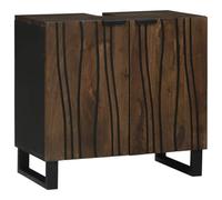 vidaXL Gabinete de Lavabo para Baño con Estante Nogal 62 x 33 x 58 cm, Mueble de baño, diseño Moderno, solución de Almacenamiento Durable, Lavabo Rectangular, Organizador Compacto para casa