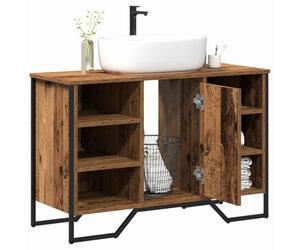 vidaXL Gabinete de Lavabo para Baño Madera Vieja 91 x 35 x 60 cm, Mueble de baño, diseño Rectangular, Armario Moderno, Lavabo ahorrador de Espacio, Organizador Funcional