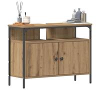 vidaXL Gabinete de Lavabo para Baño Roble Artisan 80 x 30 x 60 cm | Mucho espacio para mantener todo en orden, Hecho para aguantar el uso diario, Un look actual que mejora tu hogar
