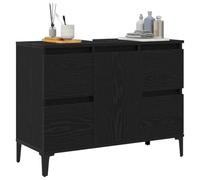vidaXL Gabinete de Lavabo para Baño Roble Negro 80 x 33 x 60 cm, Elegante Armario de Lavabo, diseño Rectangular, Almacenamiento montado en Pared, estantes Que ahorran Espacio