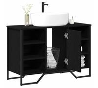 vidaXL Gabinete de Lavabo para Baño Roble Negro 91 x 35 x 60 cm | solo necesitas un amigo y un destornillador, ¡así de fácil!, se ve increíble con un acabado mate,