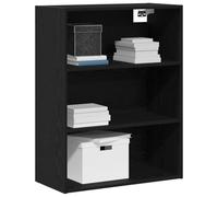 vidaXL Gabinete de Pared Colgante Roble Negro Madera contrachapada, Moderno Mueble para el Comedor, Armario Rectangular en la Pared, Espacio Amplio, práctico y Elegante para organizar
