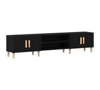 vidaXL Gabinete de TV 180 x 31,5 x 40 cm Roble Negro | Ideal para guardar todos tus gadgets, Mate negro que va con cualquier estilo moderno,