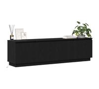vidaXL Armario de TV moderno de roble negro con iluminación LED incorporada | Dos puertas correderas | Amplios estantes flotantes | Ideal para salas de estar y áreas de entretenimiento | Elegante