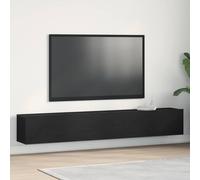 vidaXL Set de Mueble de TV Moderno en Roble Negro | Almacenamiento Montado en Pared | Organizador Elegante de Madera para Sala | Diseño Duradero y Estiloso | Montaje Sencillo | Muebles Que Ahorran Es