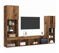 vidaXL Mueble de TV con Luces LED en Madera Vieja Grande, Unidades de Almacenamiento Montadas en la Pared 40.5 x 30 x 102 cm, Soporte de Exhibición Ingenioso para la Sala de Estar y Centro de Entrete