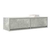 vidaXL Mueble de TV Montado en la Pared Gris Concreto 100 x 31 x 25.5cm Madera Ingenierizada con 2 Cajones para Uso Interior. Mueble de Almacenamiento de Entretenimiento, Ideal para la Sala de Estar
