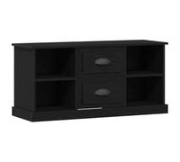 vidaXL Gabinete de TV con cajón Roble Negro 99,5 x 35,5 x 48 cm, Elegante Mueble para TV Rectangular, Almacenamiento Amplio para la Sala, Centro Multimedia