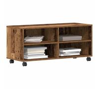 vidaXL Soporte para TV de estilo vintage con amplio almacenamiento | Madera sólida recuperada | Fácil de mover | Diseño contemporáneo para sala de estar | Mueble de madera interior | Consola multimedi