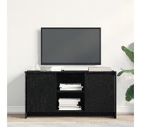 vidaXL Gabinete de TV 102 x 37,5 x 52,5 cm Roble Negro | Suficiente espacio para todo tu equipo multimedia, superficie no brillante y al mismo tiempo elegante,