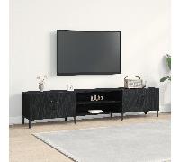 vidaXL Cabinet para TV Moderno de Roble Negro | Elegante Centro de Entretenimiento 180 X 31.5 40 cm Madera Elaborada con Puertas Sólidas Solución de Almacenamiento Versátil para Sala de Estar Y Cine