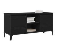 vidaXL Cabinet de TV Moderno en Roble Negro con Amplio Espacio de Almacenamiento para Sala de Estar y Dormitorio, Elegante Soporte de Madera, Mueble de Entretenimiento para el hogar,
