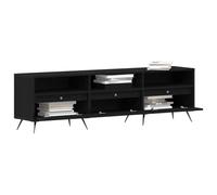vidaXL Gabinete de TV Roble Negro 150 x 30 x 44,5 cm, Sala, Mueble bajo Rectangular, Consola Moderna de Almacenamiento, Soporte Elegante para TV, Madera de ingeniería