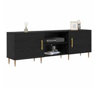 vidaXL Gabinete de TV Roble Negro 150 x 30 x 50 cm, Cabinet Moderno, Mueble para TV Rectangular, almacenaje Estiloso, Compacto en Madera, diseño Minimalista