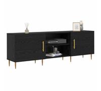 vidaXL Gabinete de TV Roble Negro 150 x 30 x 50 cm, Elegante Mueble Rectangular para TV, solución Moderna, Unidad de Medios compacta, Centro de Entretenimiento Minimalista