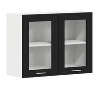 vidaXL Gabinete de Vidrio Colgante Negro 80x31x60 cm Hecho de Madera elaborada