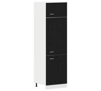 vidaXL Gabinete para Frigorífico Roble Negro - 60x57x207 cm