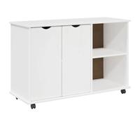 vidaXL Gabinete rodante 100 x 39 x 65,5 cm Madera de Pino Macizo, Armario Rectangular Minimalista, Mueble rodante para Oficina y hogar, soluciones de Almacenamiento de Madera