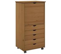 vidaXL Gabinete rodante 53 x 39 x 103 cm Madera de Pino Macizo