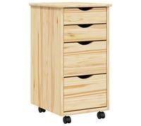 vidaXL Gabinete Rodante con Escritorio Moss Barniz Transparente, Mueble de Almacenamiento para Sala, Escritorio Moderno Compacto, Madera Sólida, Manijas, Plegable