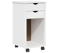 vidaXL Gabinete rodante con Rueda 34 x 39 x 65,5 cm Pino Macizo, Estanterías rectangulares Minimalistas, organizar tu hogar u Oficina con un práctico Rodillo