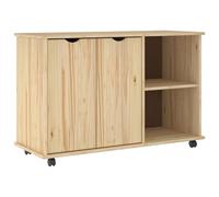 vidaXL Gabinete rodante con Rueda Marrón 100 x 39 x 65,5 cm, Armario Rectangular Minimalista, Mueble rodante para Oficina y hogar, soluciones de Almacenamiento de Madera
