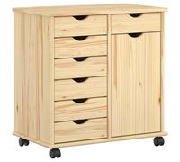 vidaXL Gabinete rodante con Rueda Marrón 63,5 x 39 x 65,5 cm, Mueble de Almacenamiento Adaptable, Armario Minimalista con Ruedas, para Cocina o Dormitorio